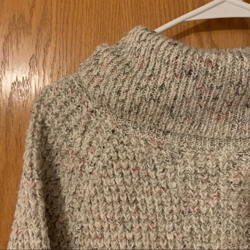Free People Size Medium M Beige Sweater Wool Knit Marled Long Sleeve Turtleneck - Picture 2 of 6
